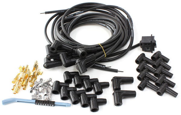 AEROFLOW UNIVERSAL BLACK 90 DEG. SPARK PLUG LEADS POINTS & HEI