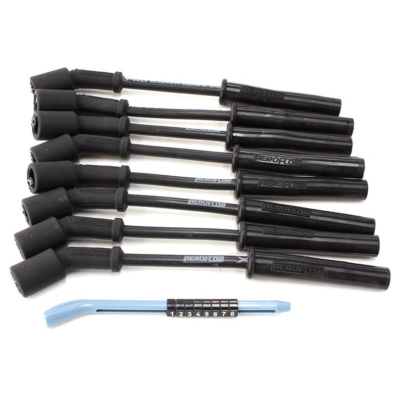 AEROFLOW X PRO 8.5 Millimeter Ignition Lead Spark Plug Wire Set, General Motors L S 1 Engines Black