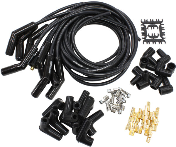 AEROFLOW CERAMIC UNIV 135 DEG LEAD SET BLACK 135 PLUG ENDS STD HEI V8