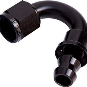Aeroflow 150 Deg Push Lock End -8AN Black No Clamp Required
