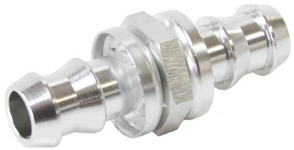 AEROFLOW -10 PUSH LOCK BARB JOINER SILVER 5/8" MALE TO MALE BARB