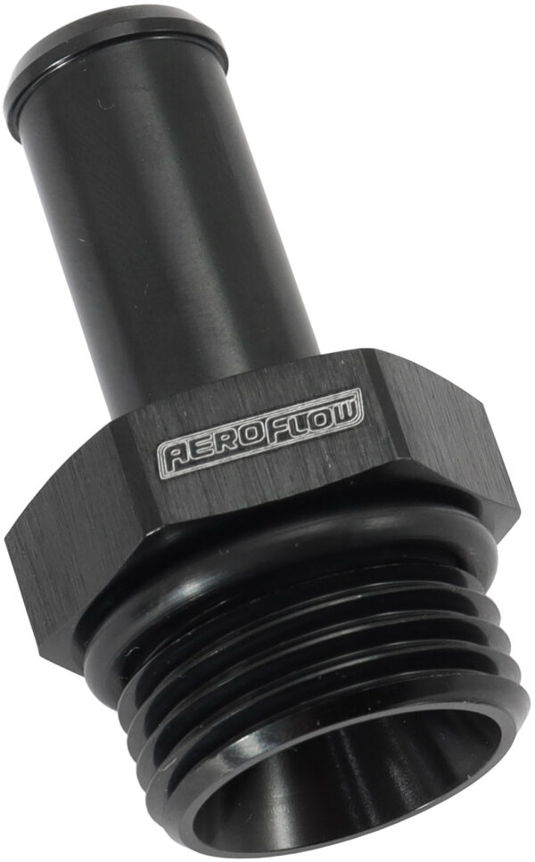 AEROFLOW -10ORB TO 1/2" PUSH ON BARB BLACK STRAIGHT BARB