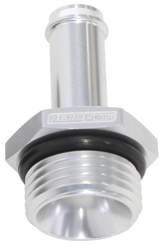 AEROFLOW -12ORB TO 1/2" PUSH ON BARB SILVER