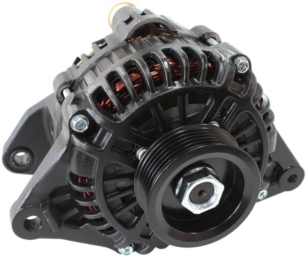 AEROFLOW High Output 150A Alternator, Mitsubishi Lancer Evolution 4-9 1996-2008 4G63, Black - Image 2