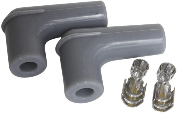 AEROFLOW SPARK PLUG BOOTS & TERMINALS 90 DEG 2 BOOTS,TERMINALS GREY