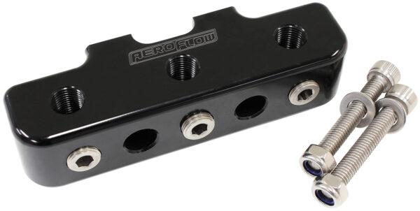 AEROFLOW PRESSURE SENSOR BLOCK BLACK 9 x 1/8" NPT PORT MOUNT LOG