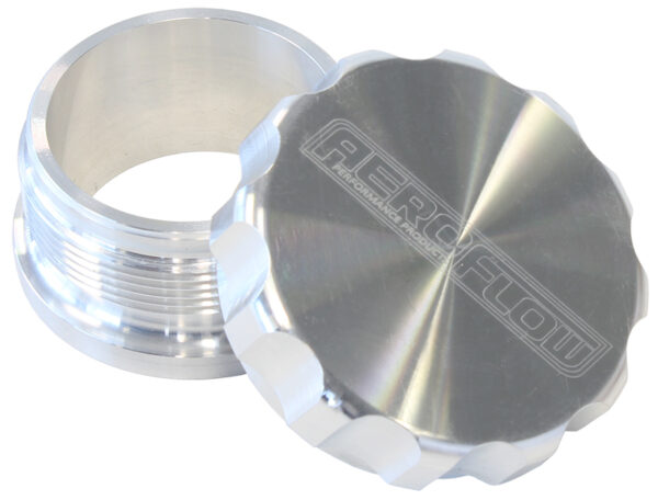 Aeroflow 1.5" Alum Weld Bung And Cap Raw Alloy Finish