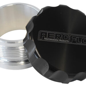 Aeroflow 1.5" Alum Weld Bung And Cap Raw Weld On / Black Cap