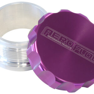 Aeroflow 1.5" Alum Weld Bung And Cap Raw Weld On / Purple Cap