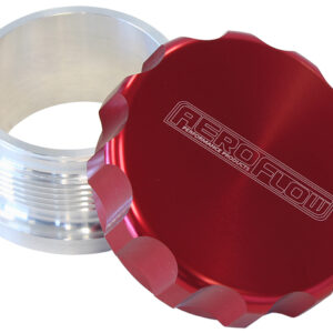 Aeroflow 1.5" Alum Weld Bung And Cap Raw Weld On / Red Cap