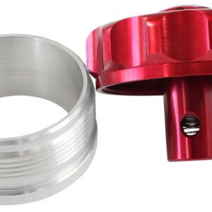 AEROFLOW 2" ALUM WELD BUNG AND CAP RED WITH ROLL OVER VALVE