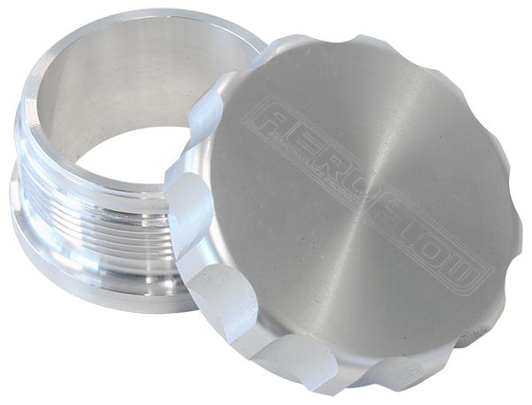 Aeroflow 3" Alum Weld Bung And Cap Raw Weld On / Silver Cap
