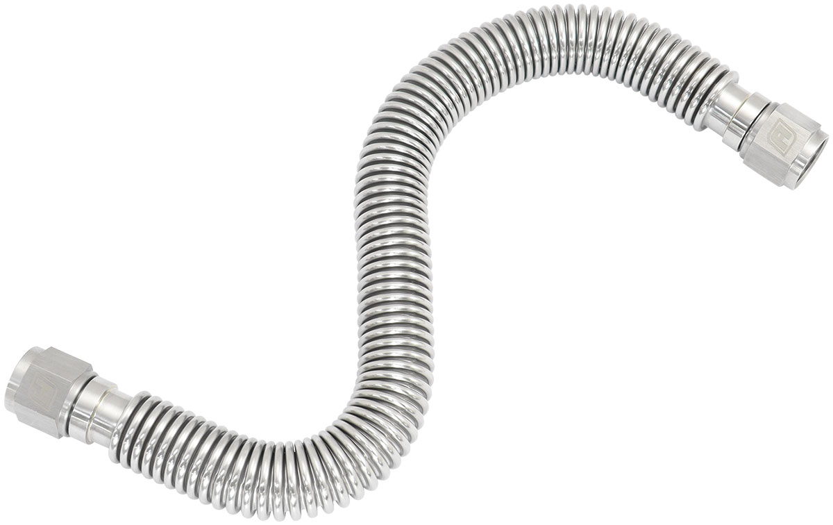 AEROFLOW FLEXIBLE TURBO DRAIN HOSE S/S FEMALE 2 x -10AN 400MM LONG