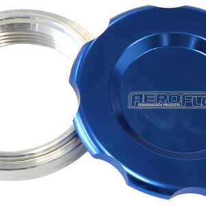 Aeroflow 1.5" Weld Bung And Blue Cap Low Profile Female Weld-On