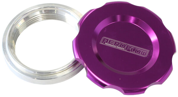 Aeroflow 1.5" Weld Bung And Purple Cap Low Profile Female Weld-On