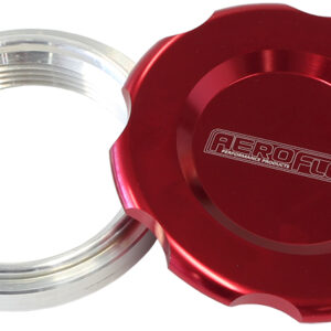 Aeroflow 1.5" Weld Bung And Red Cap Low Profile Female Weld-On