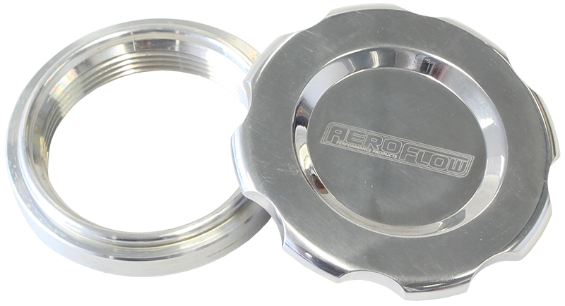 Aeroflow 3" Weld Bung And Polished Cap Low Profile Female Weld-On