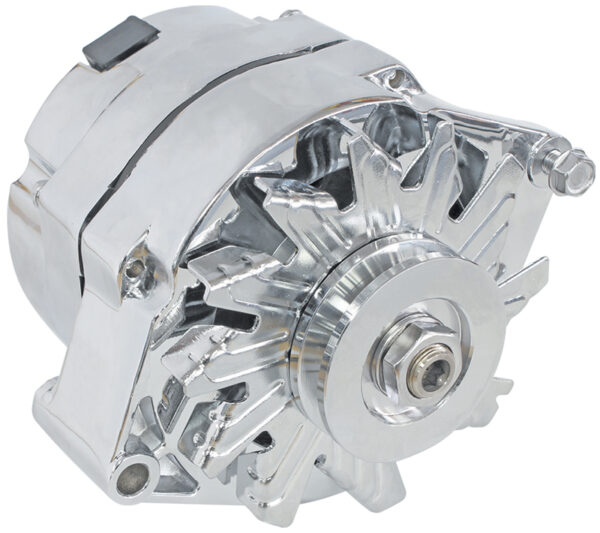 AEROFLOW GM CHROME 120 AMP 1 OR 3 WIRE CHEV STYLE ALTERNATOR
