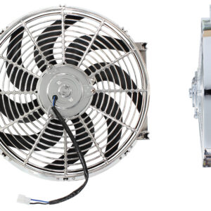 Aeroflow 14" Curved Blade Chrome Fan Reversible 1350Cfm
