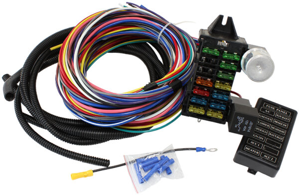 AEROFLOW 12 CIRCUIT UNIVERSAL WIRING HARNESS 14 FUSE 12V