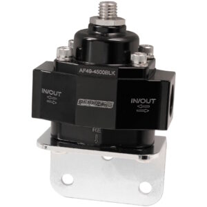 AEROFLOW Billet Bypass Fuel Pressure Regulator, 4.5-9psi Adjustable, 3/8" NPT, Black