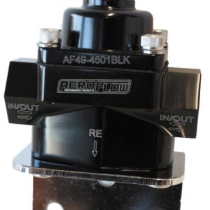Aeroflow Bypass Reg 4.5-9 Psi Adjustabl-8 ORB Ports Bottom Return AF49-4501BLK