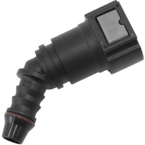 Aeroflow AF49-7011 OE style 3/8 inch female quick connect to 3/8 inch hose barb 45-degree EFI fitting