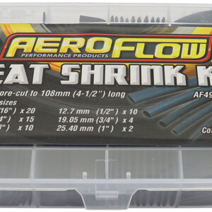 AEROFLOW BLACK HEAT SHRINK KIT 61 PIECES 2:1 RATIO 4-25mm