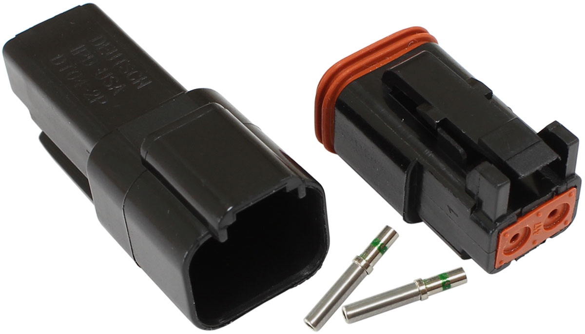 AEROFLOW WEATHERTIGHT 2 PIN CONNECTOR KIT DEUTSCH DT STYLE BLACK