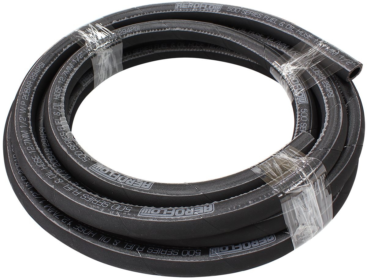 AEROFLOW BLACK PUSH LOCK HOSE -4 1/4" 4.5M RUBBER 6.3mm ID 11.9mm OD
