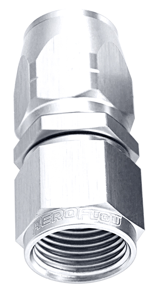 Aeroflow Alloy Straight Hose End -8AN Silver Cutter Swivel Nut