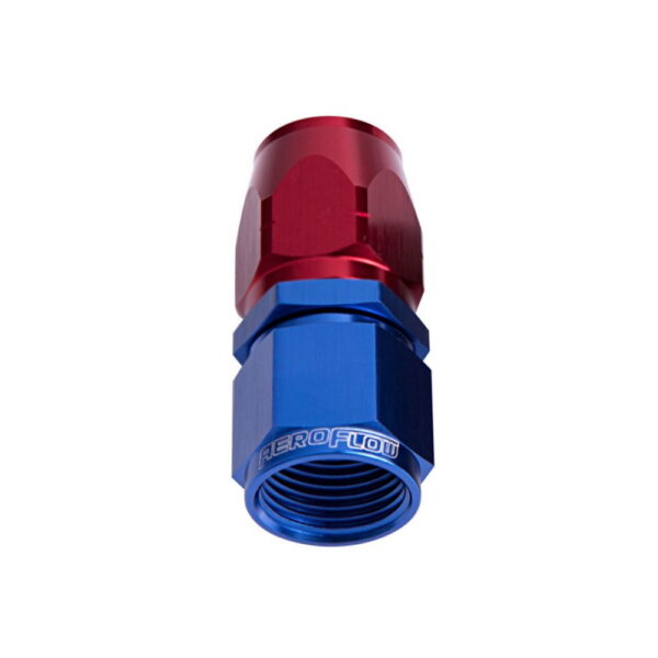 Aeroflow Alloy Straight Hose End -10AN Blue Cutter Style Swivel Nut