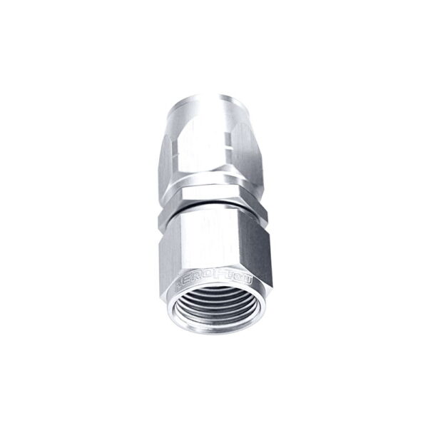 Aeroflow Alloy Straight Hose End -10AN Silver Cutter Style Swivel Nut