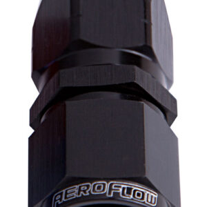 Aeroflow Alloy Straight Hose End -12AN Black Cutter Style Swivel Nut