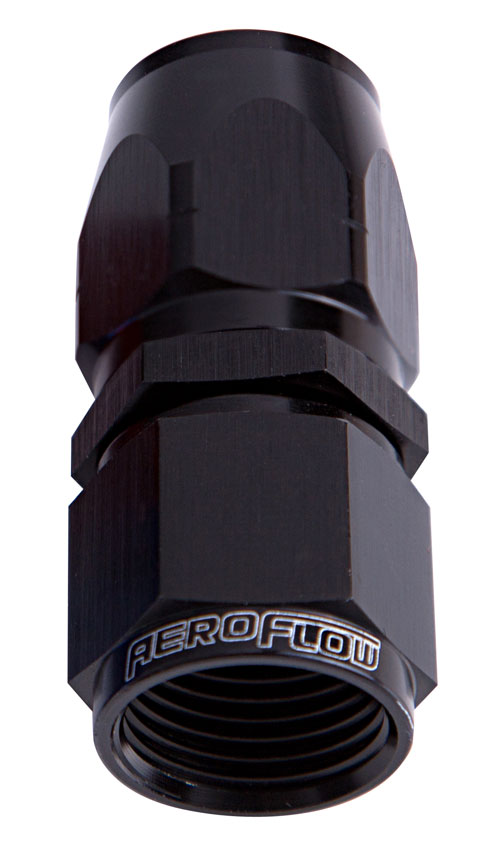 Aeroflow Alloy Straight Hose End -16AN Black Cutter Style Swivel Nut