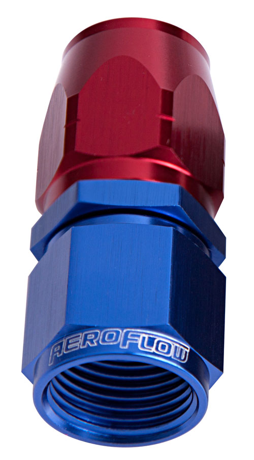 Aeroflow Alloy Straight Hose End -20AN Blue Cutter Style Swivel Nut