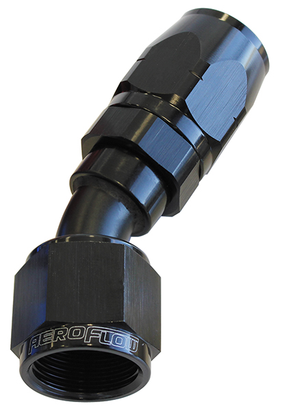 Aeroflow Alloy 30 Deg Hose End -8AN Black Cutter Style Full Swivel
