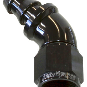 Aeroflow -4AN 45 Deg Full Flow Push Locblack Full Flow Push Lock