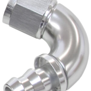 Aeroflow -10AN 120 Deg Full Flow Push LSilver Full Flow Push Lock
