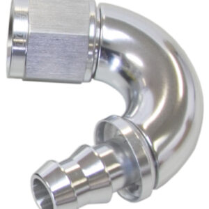 Aeroflow -10AN 150 Deg Full Flow Push LSilver Full Flow Push Lock