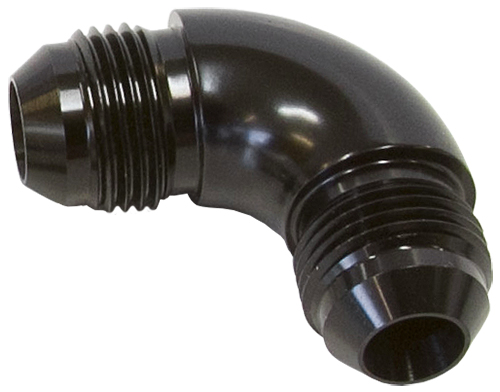 Aeroflow -4AN 90 Deg Male Flare Union Black Full Flow No Restriction