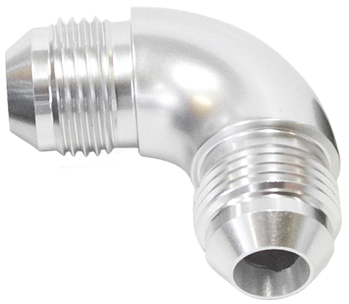 Aeroflow -8AN 90 Deg Male Flare Union Silver Full Flow No Restrictio