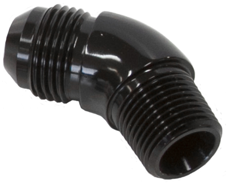 Aeroflow 45 Deg 1/8" To -4AN Full Flow Black No Restricion In Bend