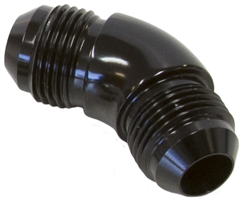 Aeroflow -3AN 45 Deg Male Flare Union Black Full Flow No Restriction