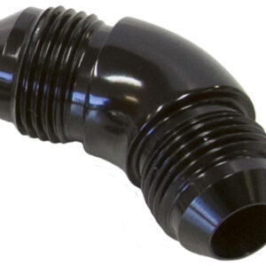 Aeroflow -12AN 45 Deg Male Flare Union Black Full Flow No Restriction