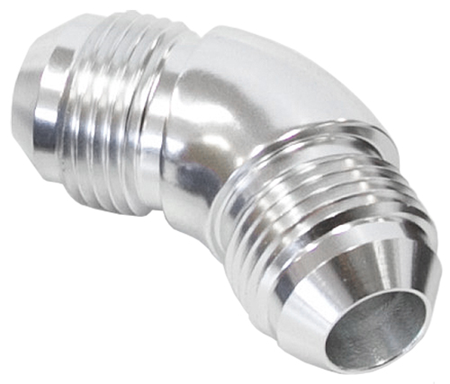 Aeroflow -12AN 45 Deg Male Flare Union Silver Full Flow No Restrictio