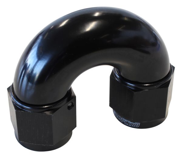 Aeroflow -8AN 180 Deg Swivel Coupler Black Billet Full Flow 1 Piece