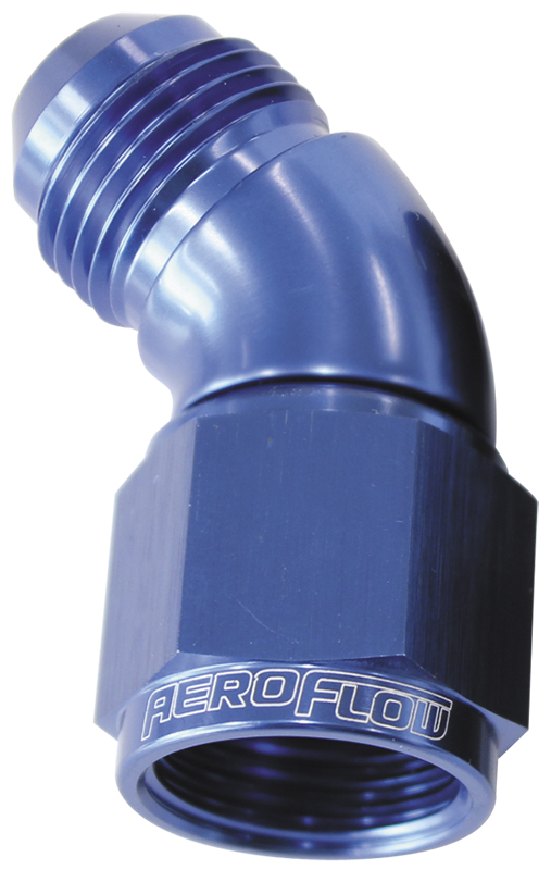 Aeroflow 45 Deg Female - Male -16AN Blue Full Flow