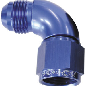 Aeroflow 90 Deg Female - Male -4AN Blue Full Flow