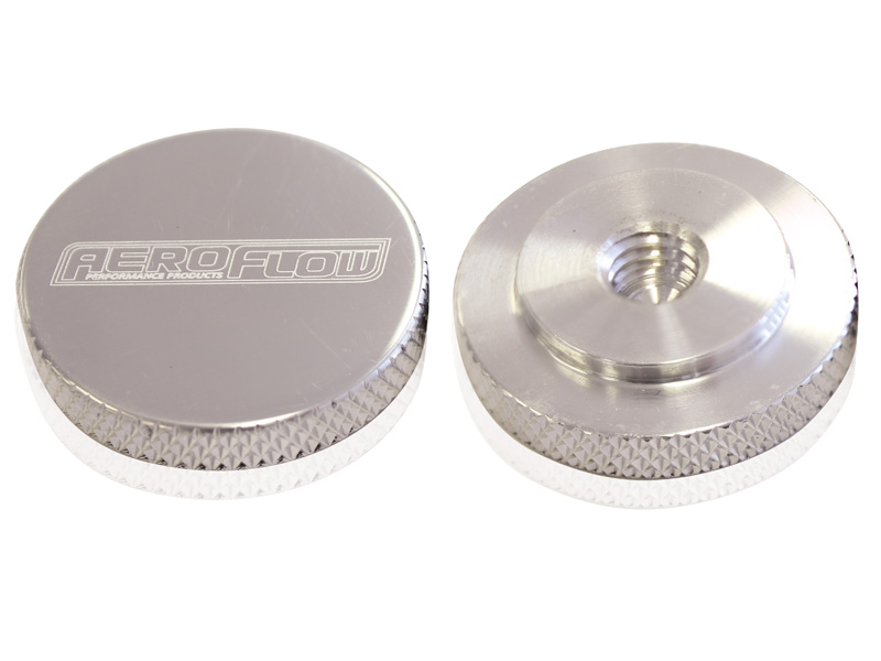 AEROFLOW AIR CLEANER NUT 1/4" POLISHED FEMALE THREAD 1/4" UNC